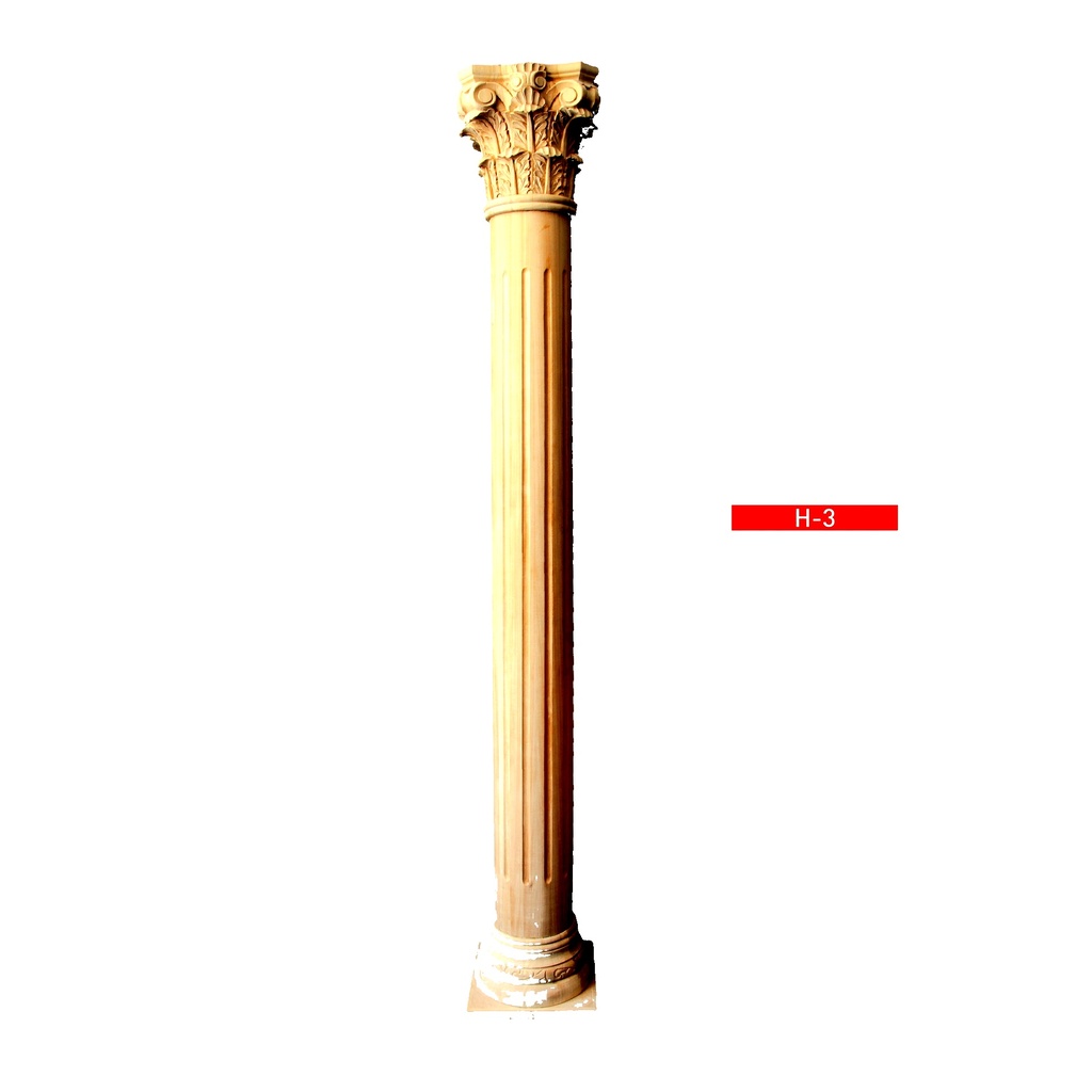 Decorative wooden columns with sculptures