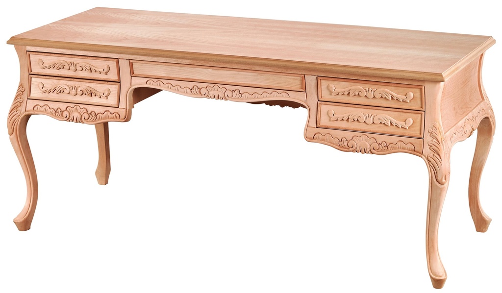 Holzbüro mit Skulptur