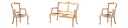 Holz Sofa Skelett mit Skulptur