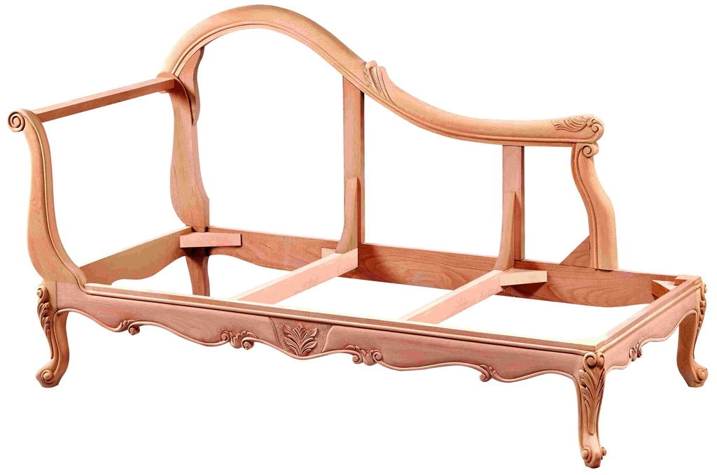 Sofa en bois squelette avec sculpture