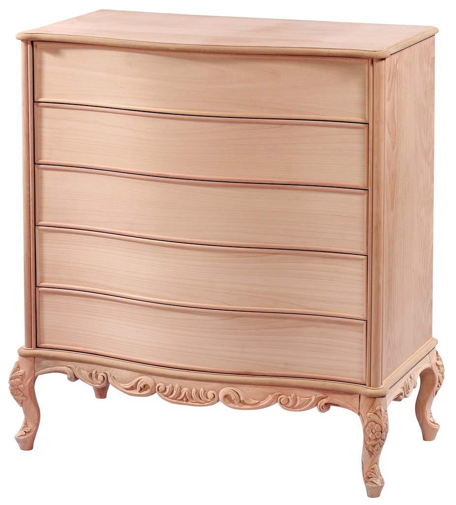 Common with wooden drawers with sculpture