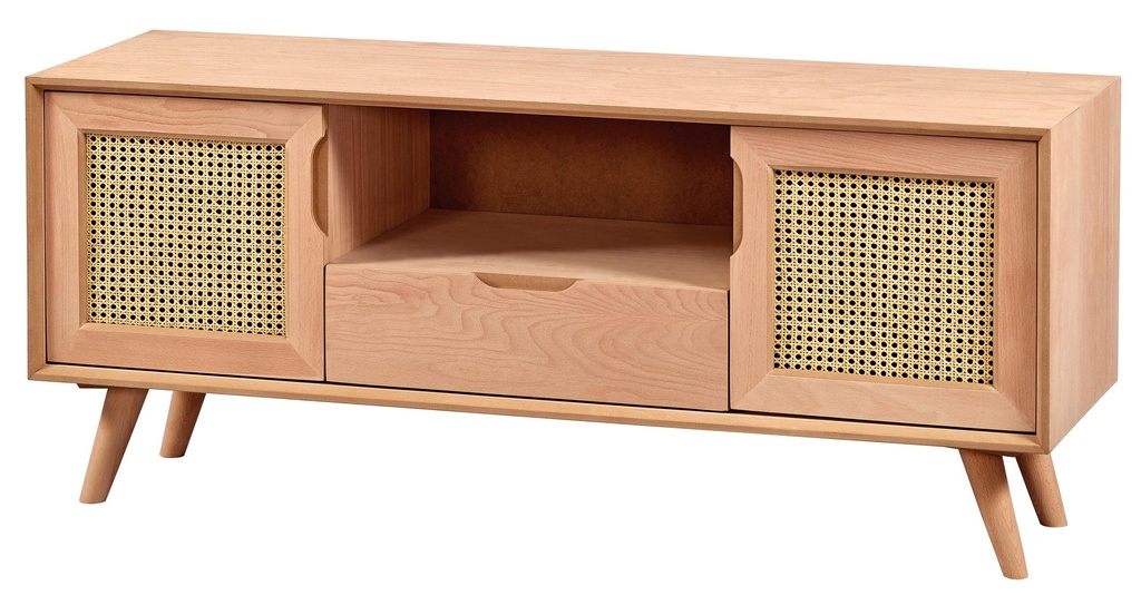 Holz und MDF TV Kommode mit Rattan