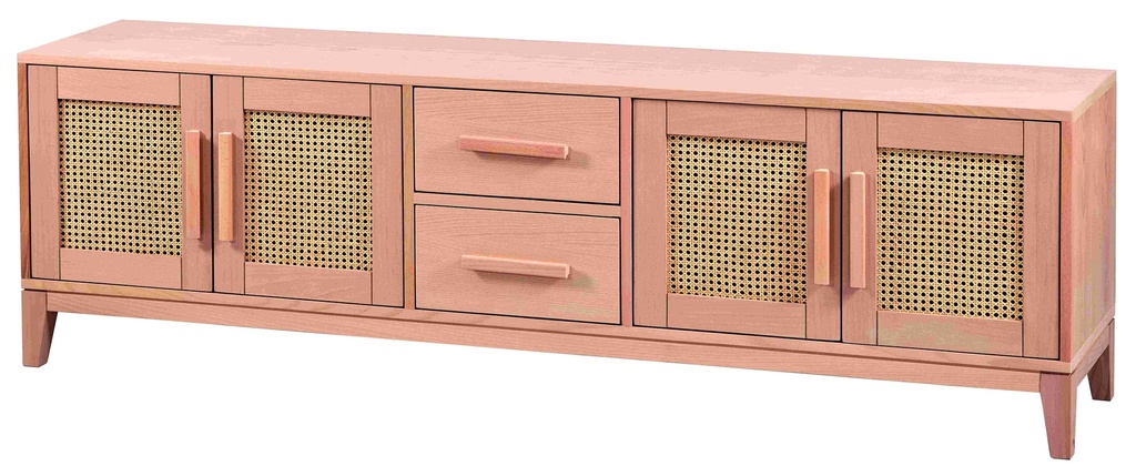 Holz und MDF TV Kommode mit Rattan