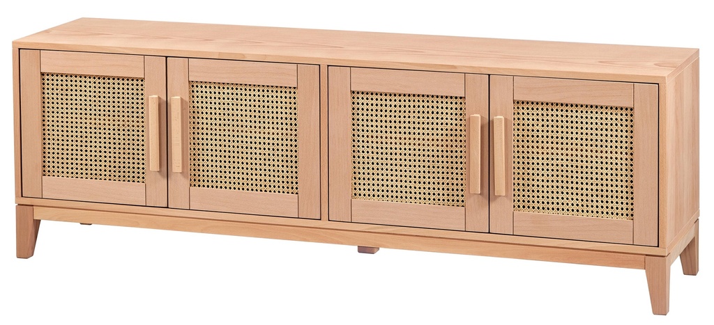 La poitrine de la télévision en bois avec rotin