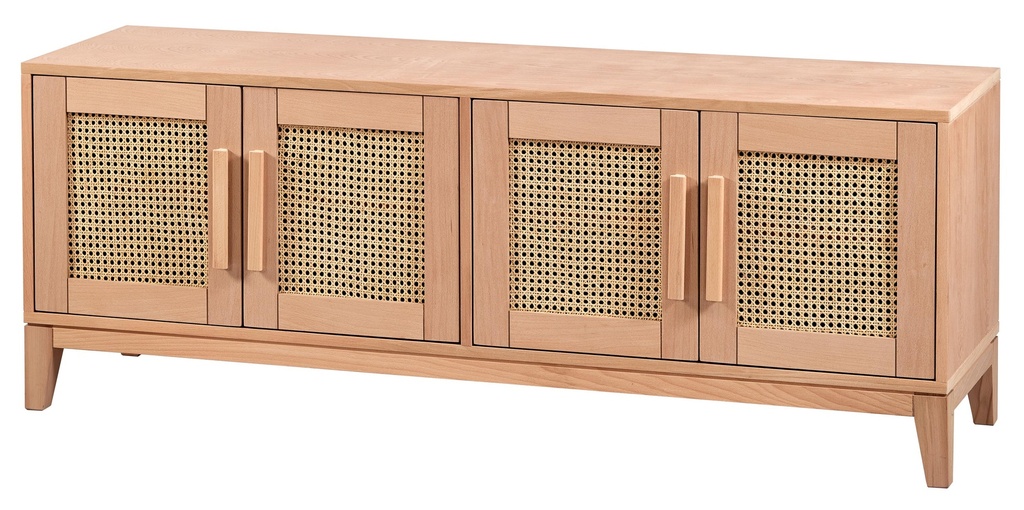 Holz und MDF TV Kommode mit Rattan