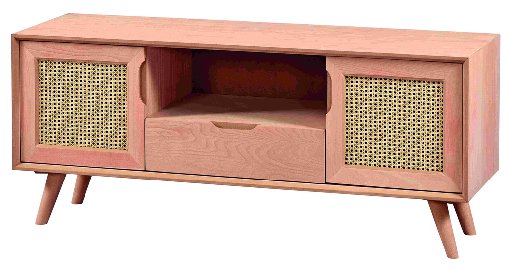 Holz und MDF TV Kommode mit Rattan