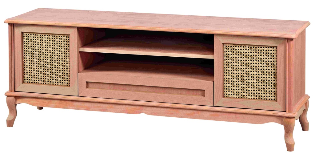 Holz und MDF TV Kommode mit Rattan