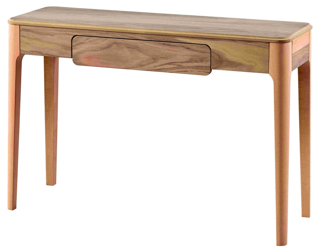 Wooden console with walnut veneer