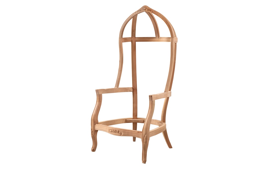 Fauteuil squelette en bois avec sculpture