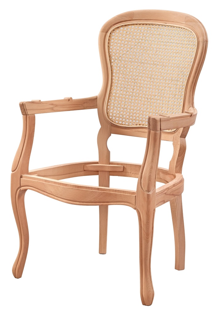 Holzsessel Skelett mit Rattan