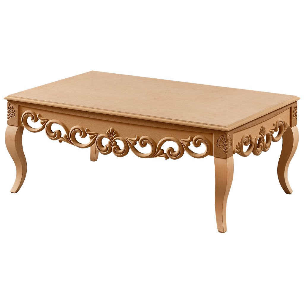 La table basse rectangulaire en bois et le MDF