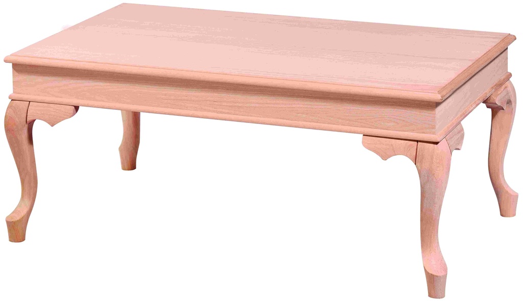 The wooden rectangular coffee table