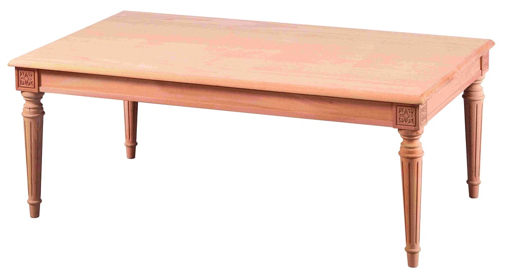 La table basse rectangulaire en bois