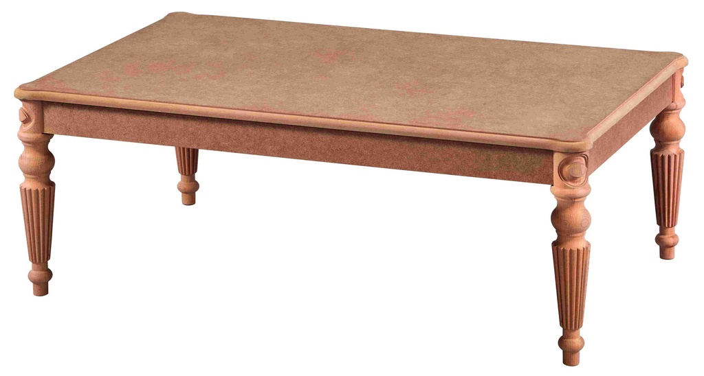 The wooden rectangular coffee table and MDF