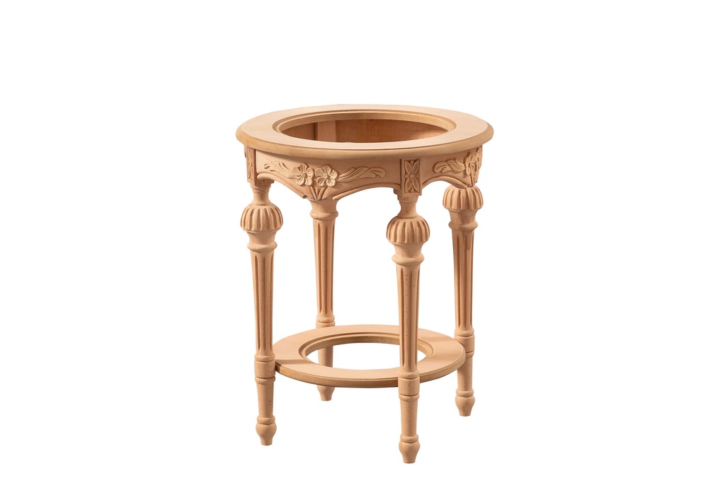 MASUTA ROTUNDA DIN LEMN CU SCULPTURA