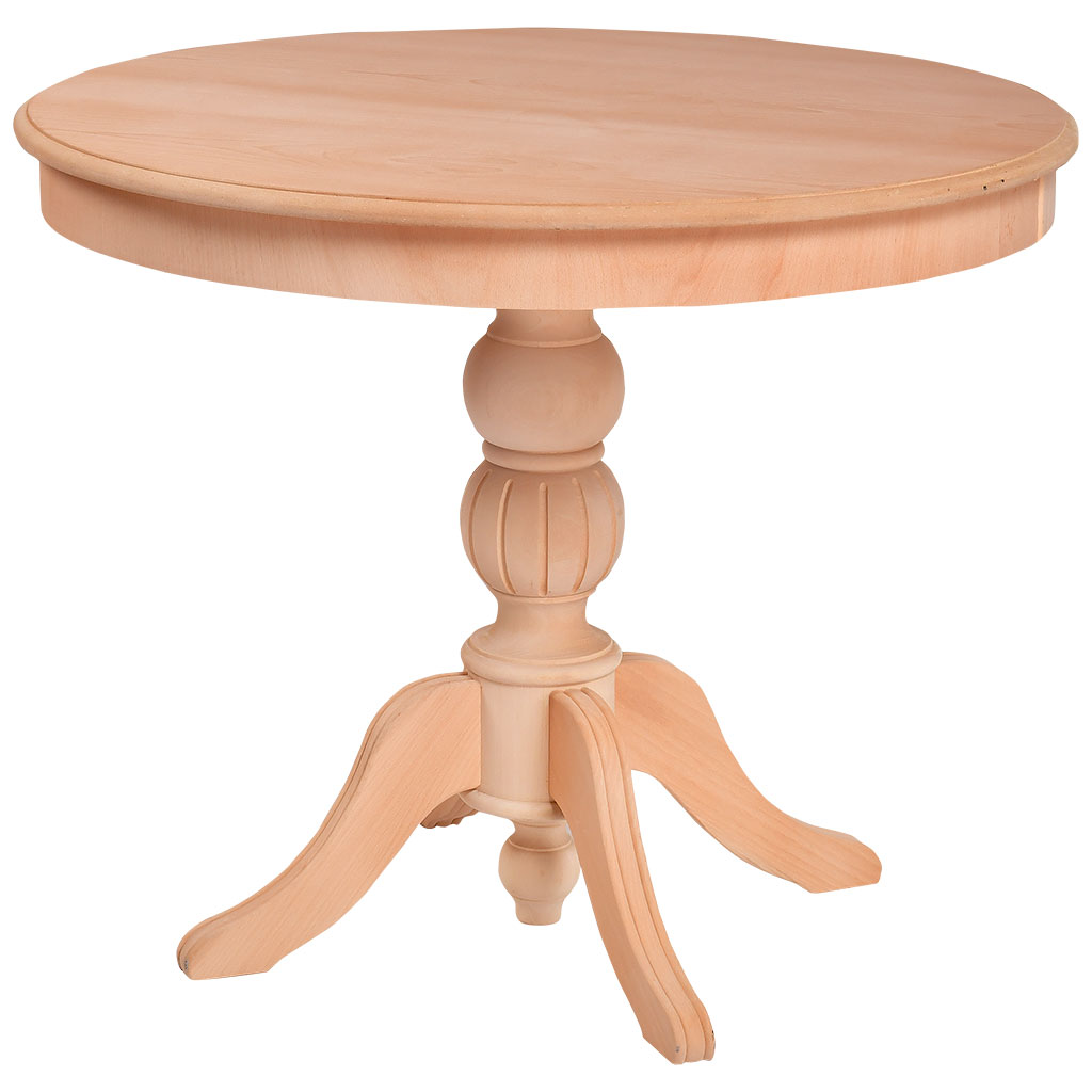 The fixed round table of wood