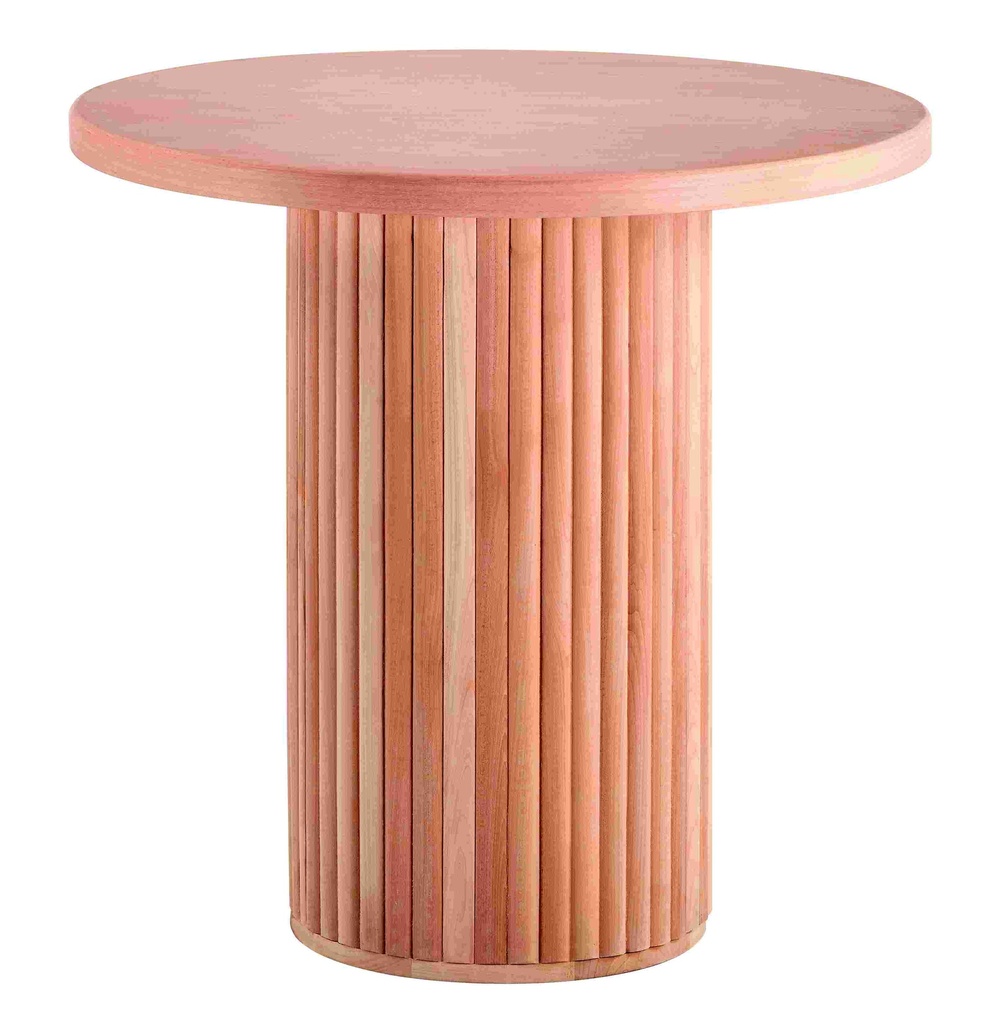 The fixed round table of wood