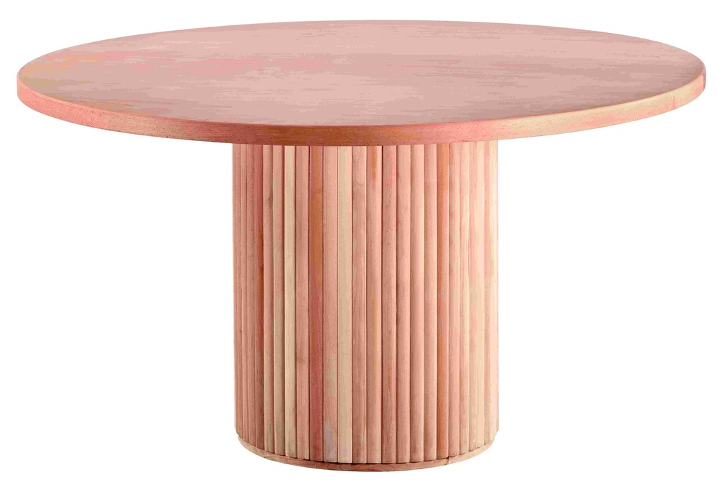 The fixed round table of wood