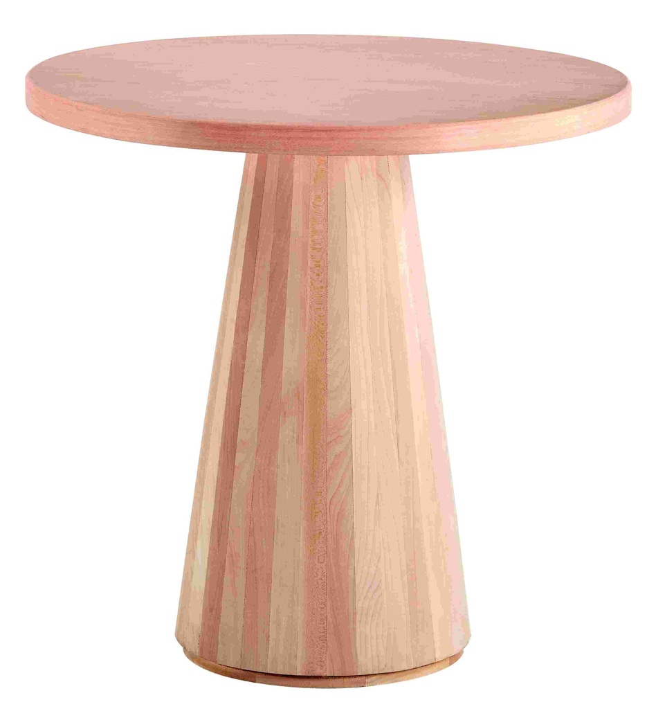 The fixed round table of wood