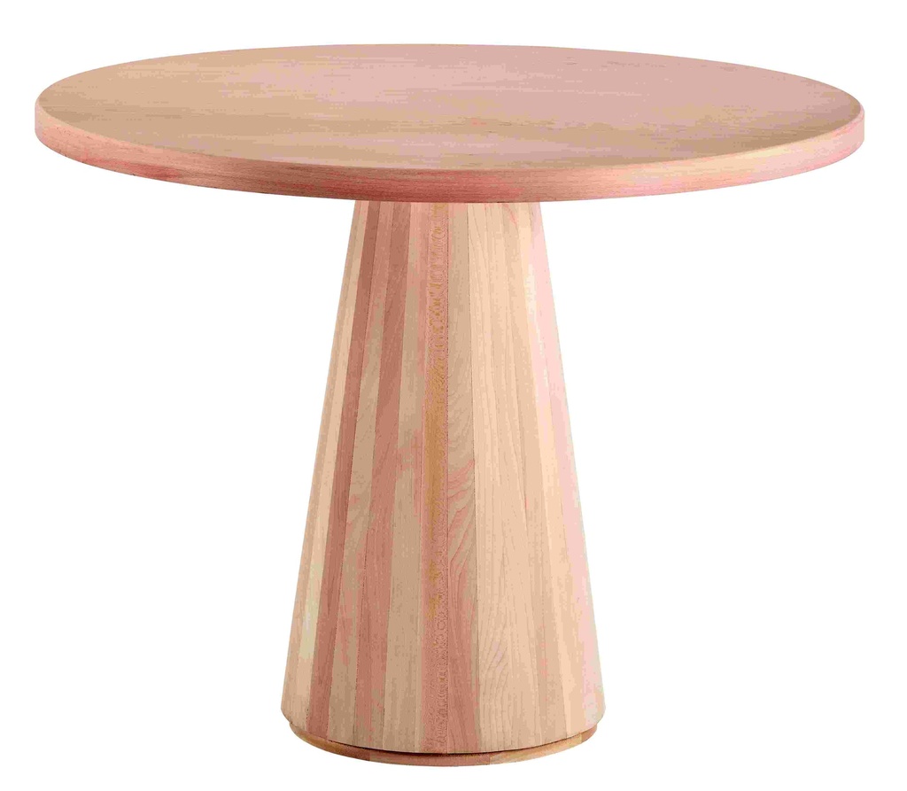 The fixed round table of wood