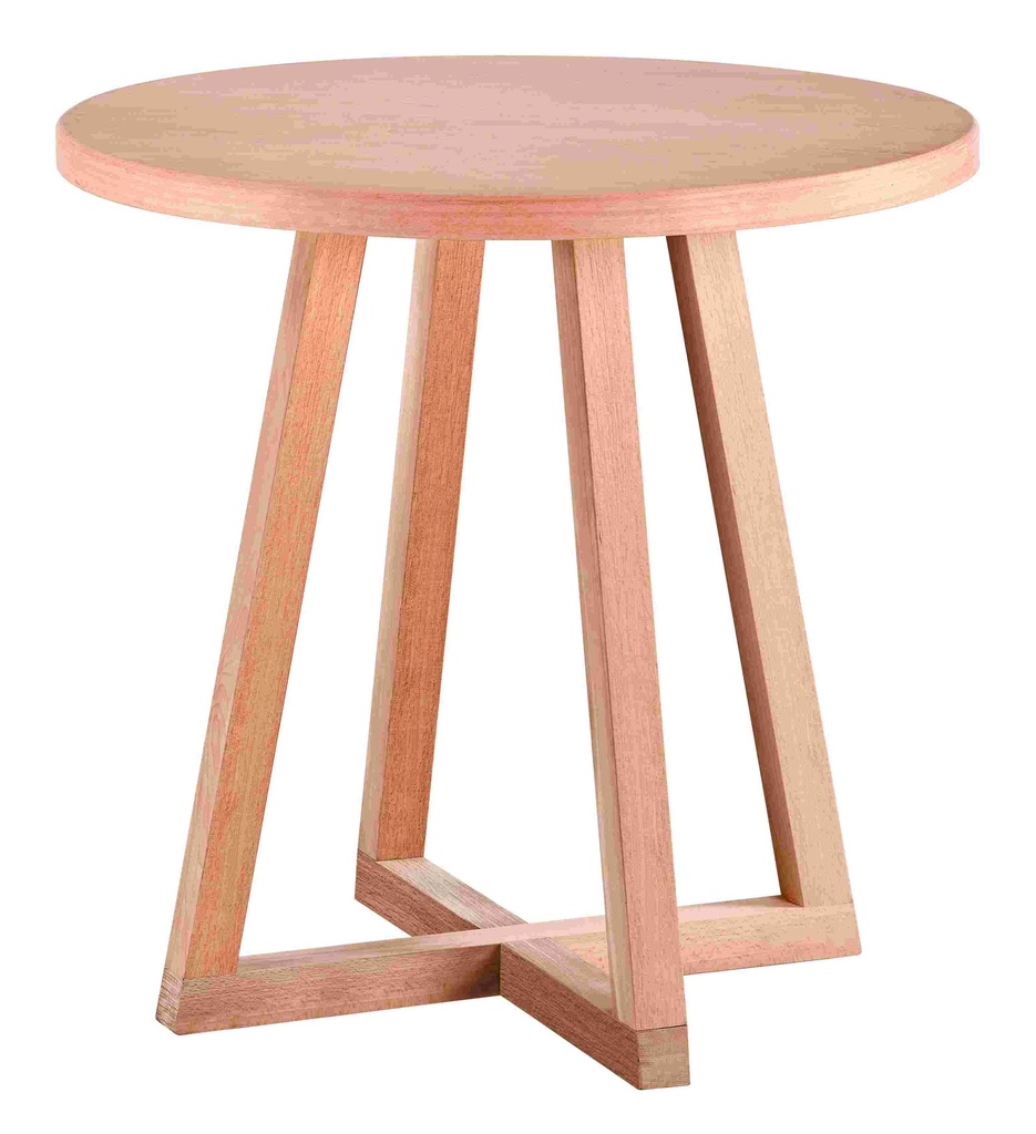 The fixed round table of wood