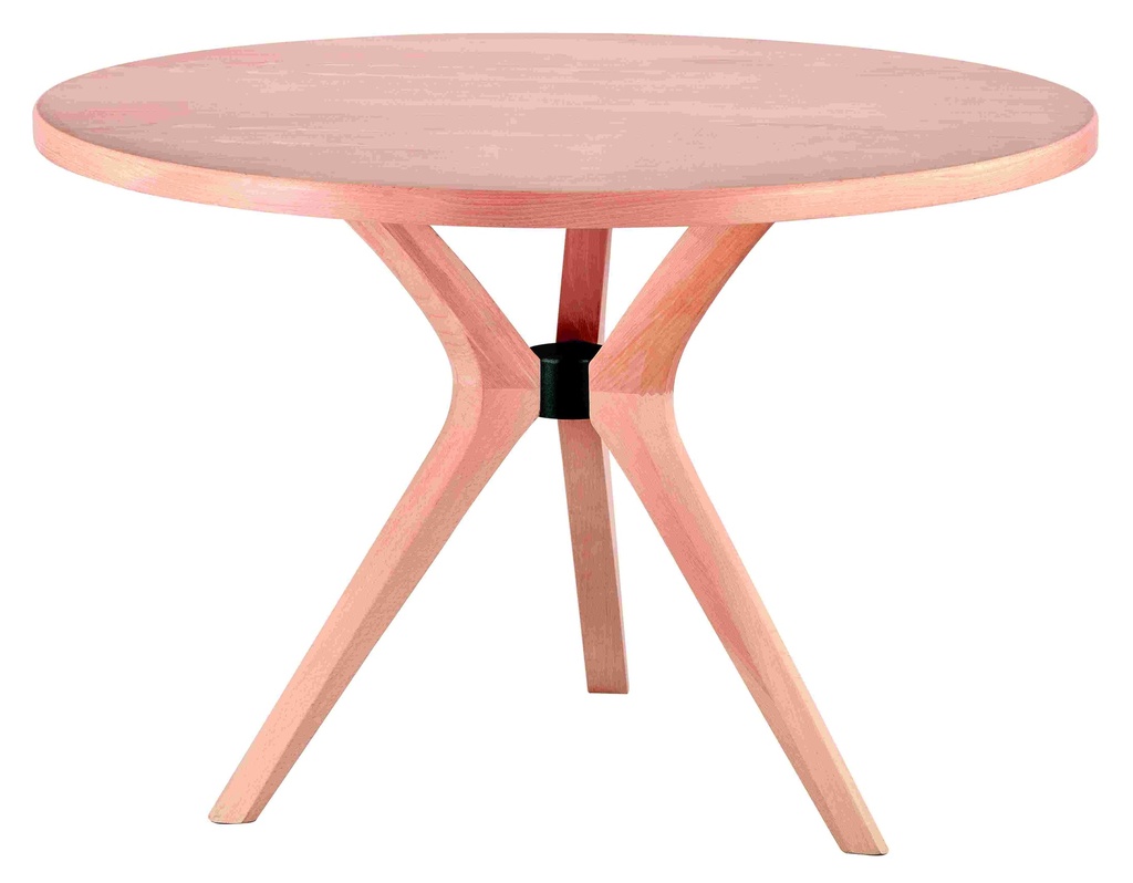 The fixed round table of wood