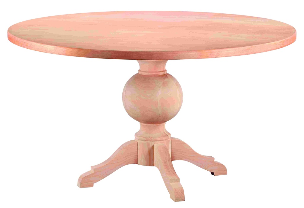 The fixed round table of wood