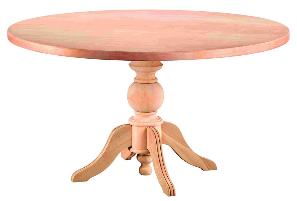 The fixed round table of wood