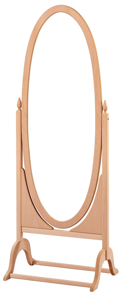 The mirror frame with wooden support