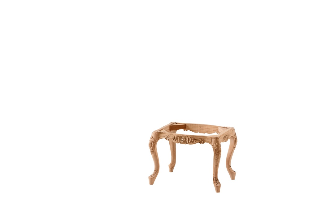 Schemel Skelett aus Holz mit Skulptur