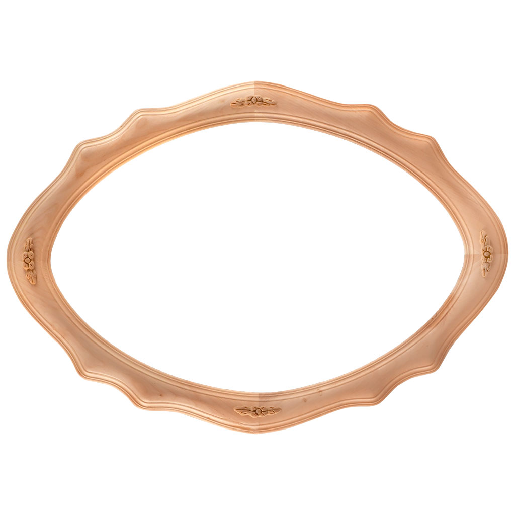 Le cadre du miroir ovale en bois