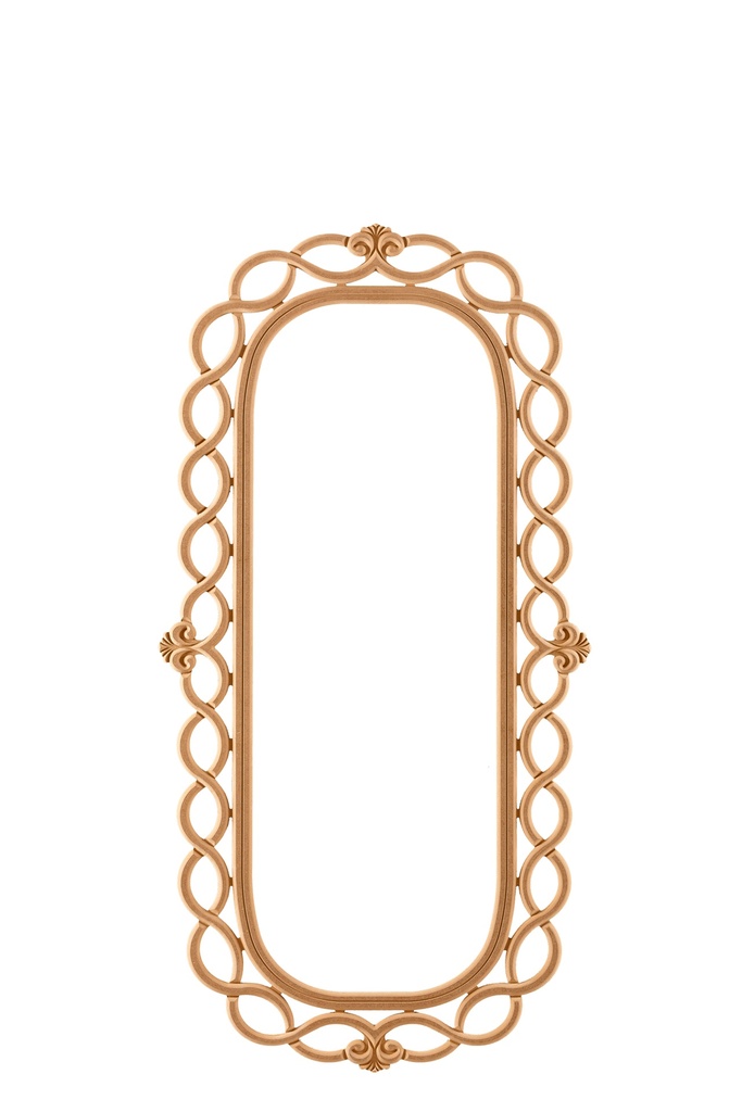 The oval mirror frame in MDF