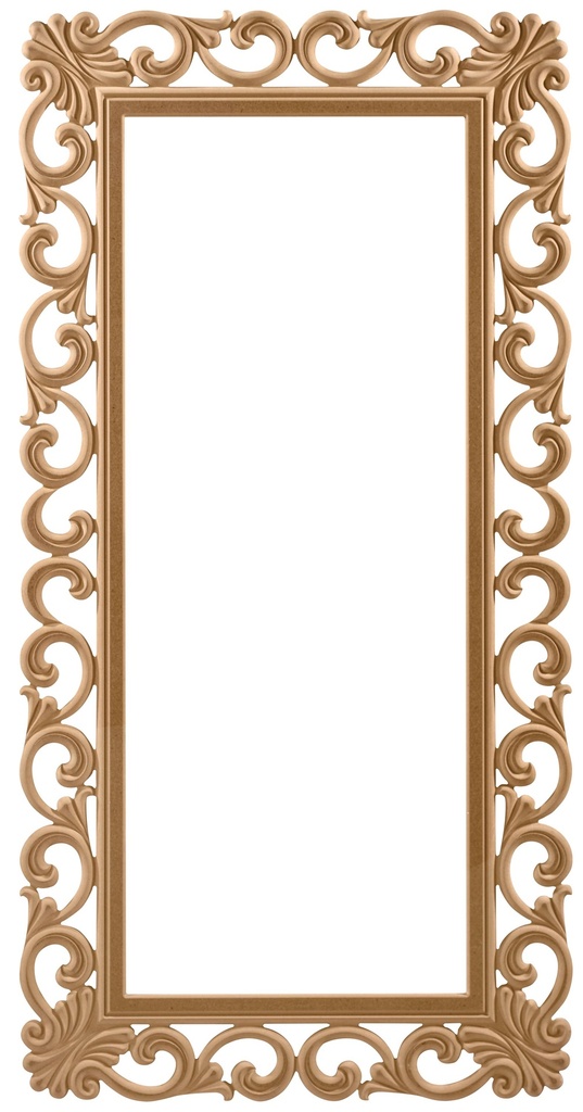 The rectangular mirror frame in MDF