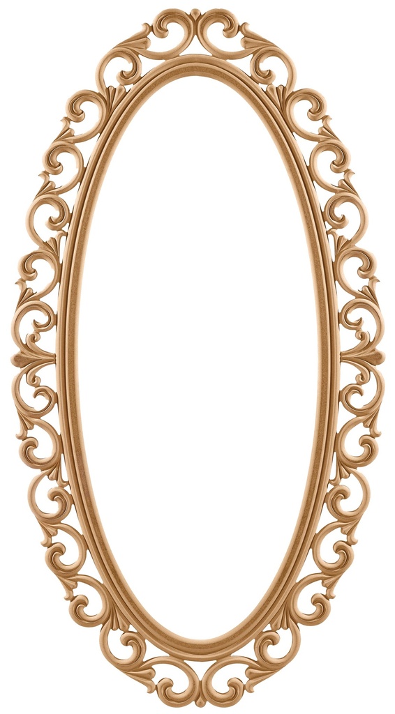 The oval mirror frame in MDF