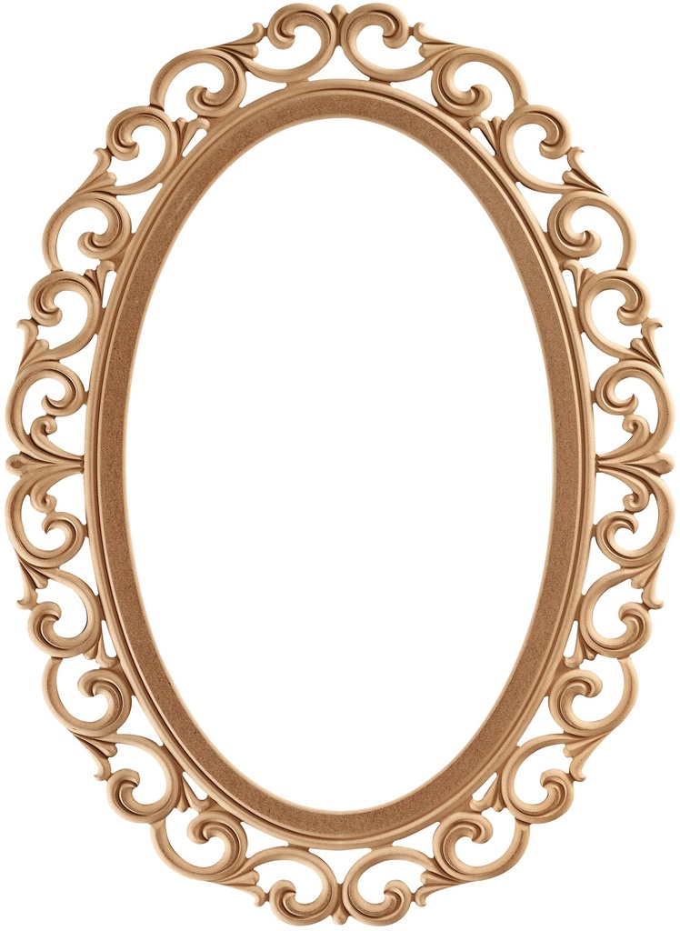 The oval mirror frame in MDF