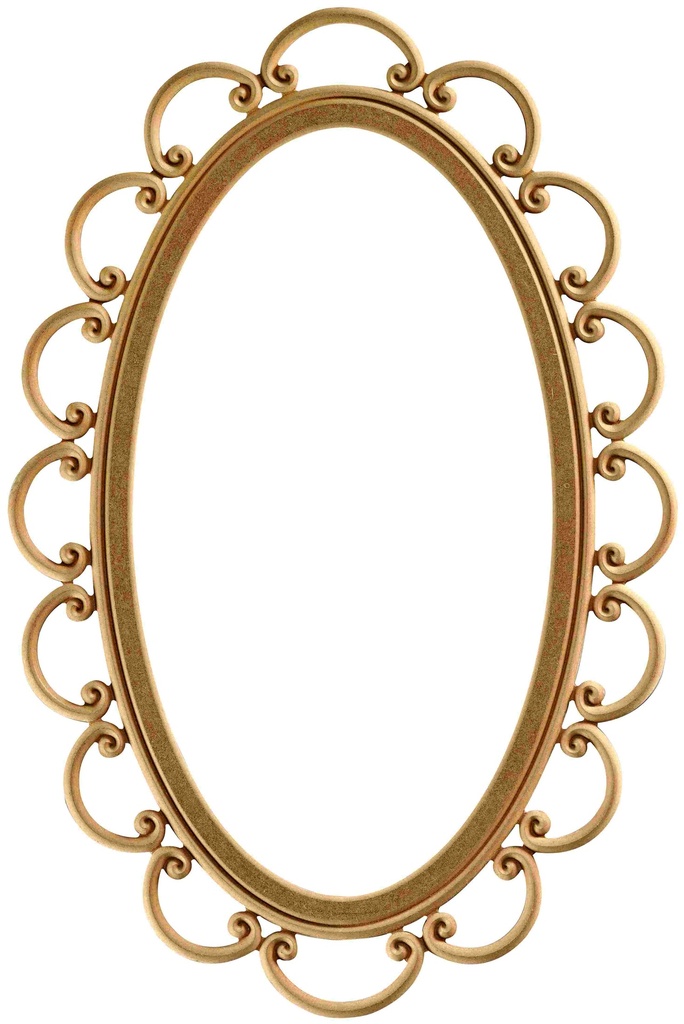 The oval mirror frame in MDF
