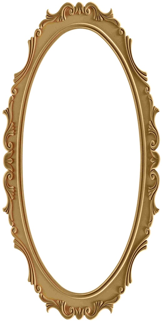 The oval mirror frame in MDF