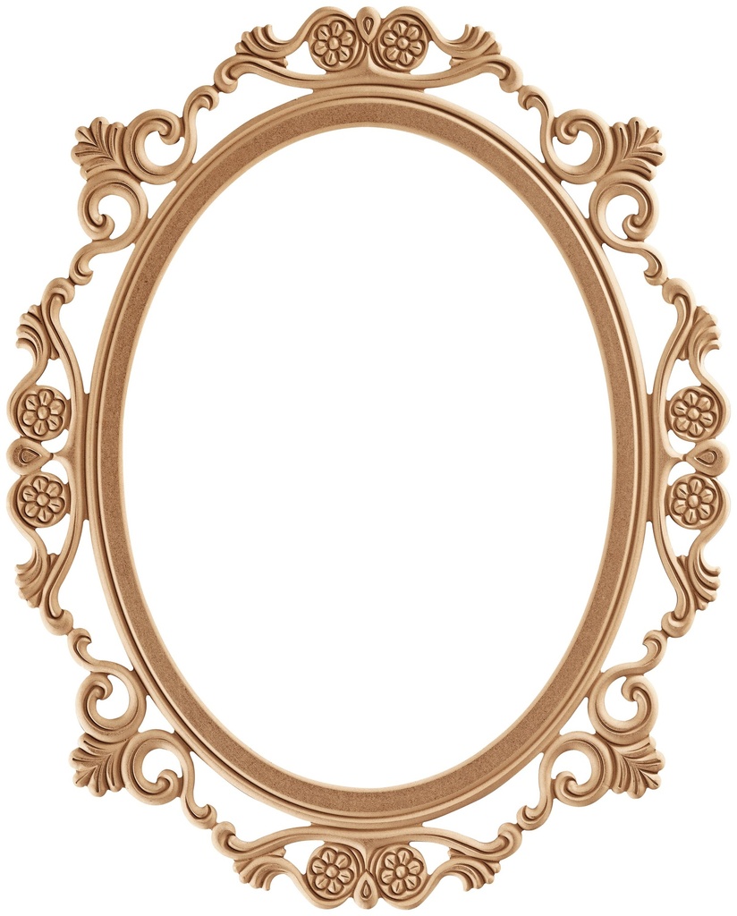 The oval mirror frame in MDF