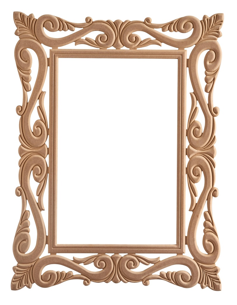 The rectangular mirror frame in MDF