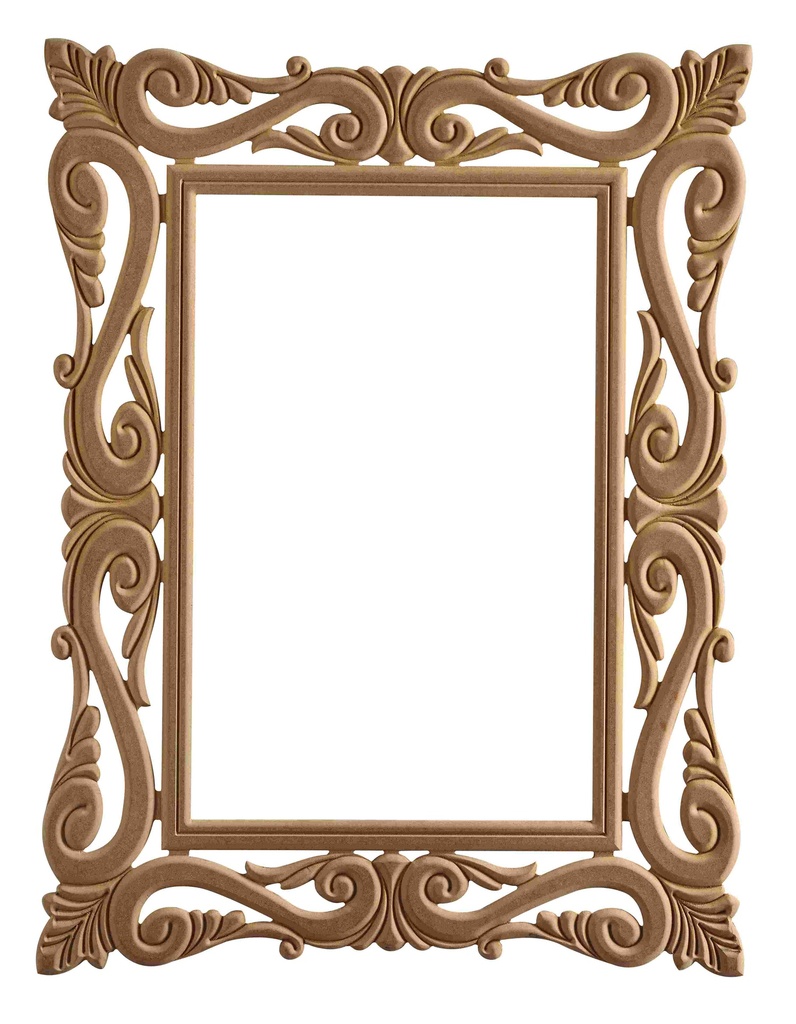 The rectangular mirror frame in MDF