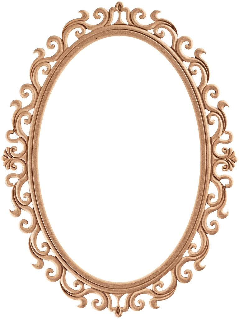 The oval mirror frame in MDF