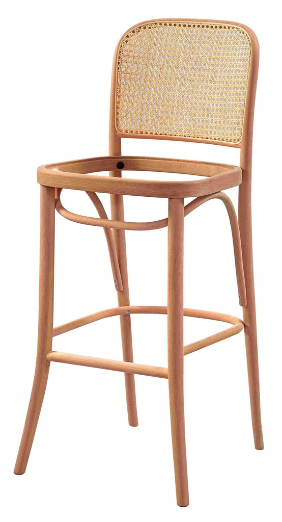 Barhocker Skelett aus Holz mit Rattan