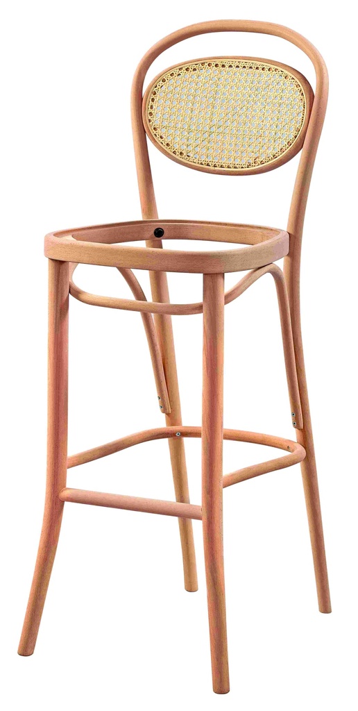 Bar à chaise en bois squelette avec rotin