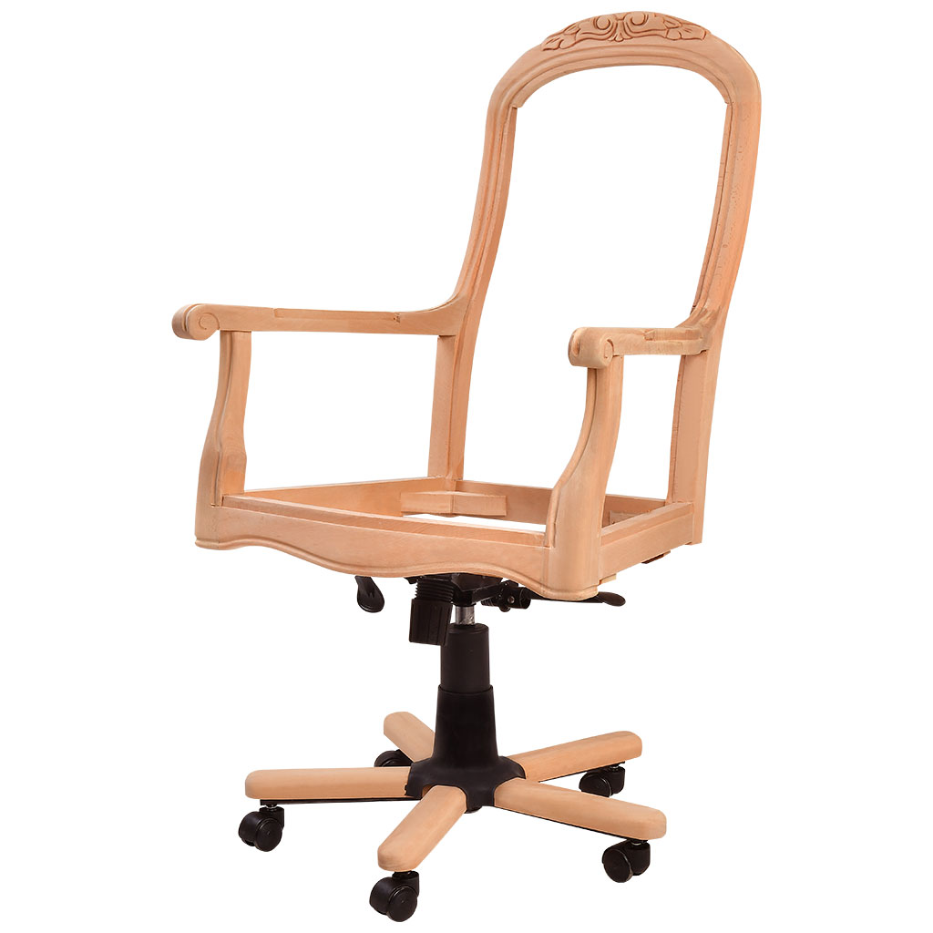 Skeleton Wooden Office Chair with sculpture