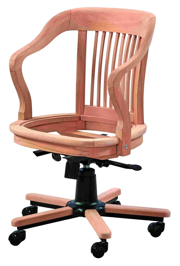 Skeleton of a wooden office chair