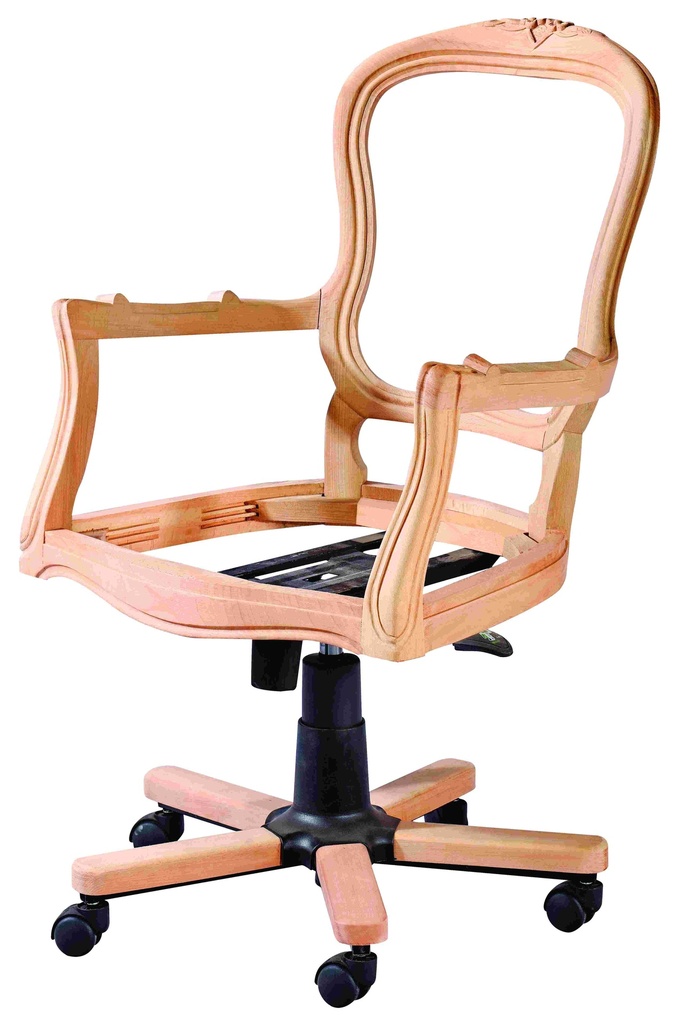 Skeleton Wooden Office Chair with sculpture