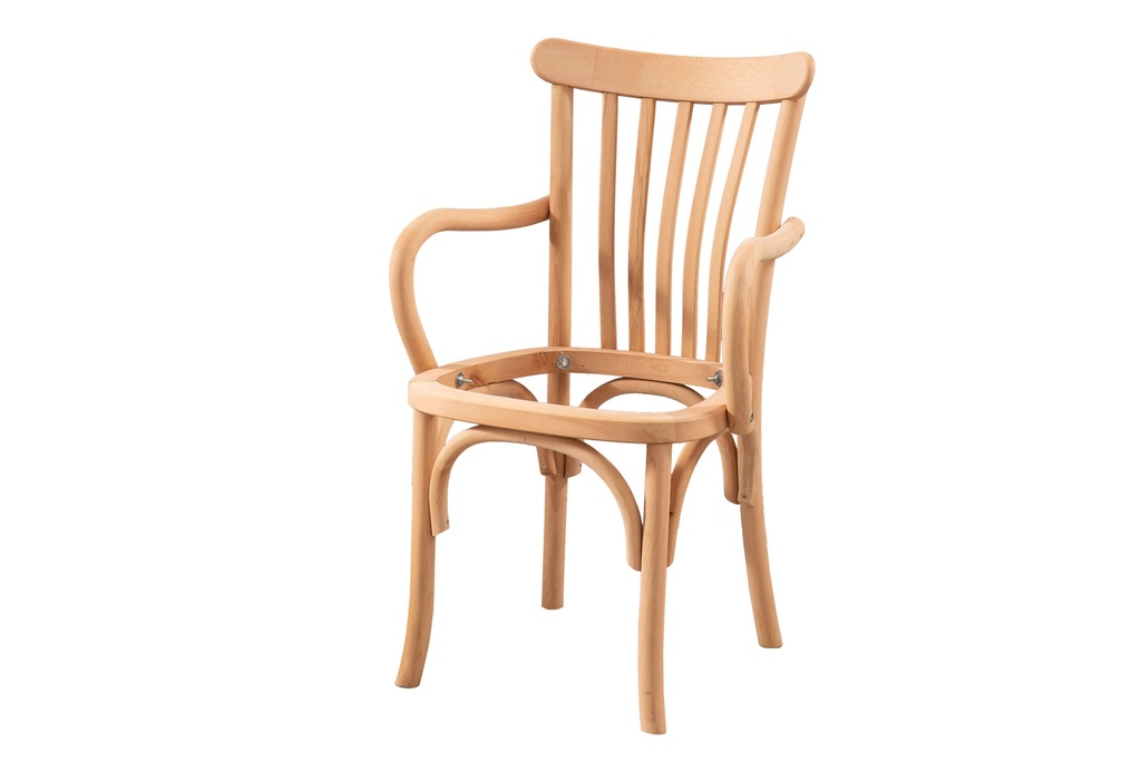 Chaise en bois squelette avec bras