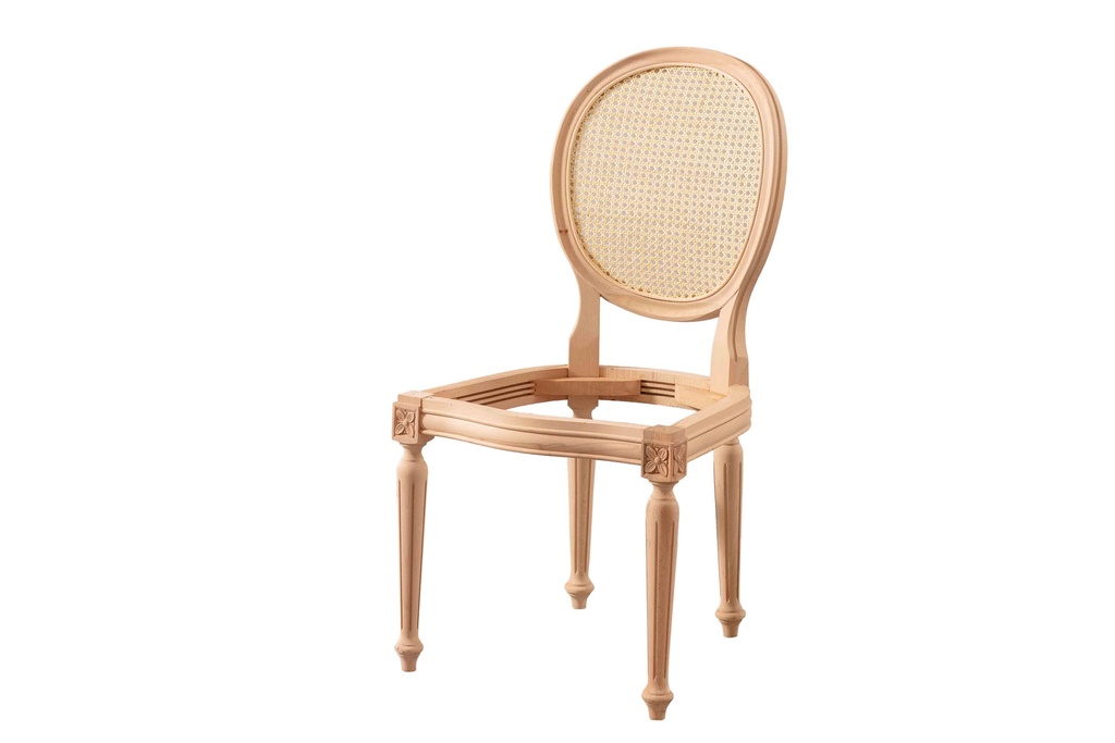 Holzstuhlskelett mit Rattan​