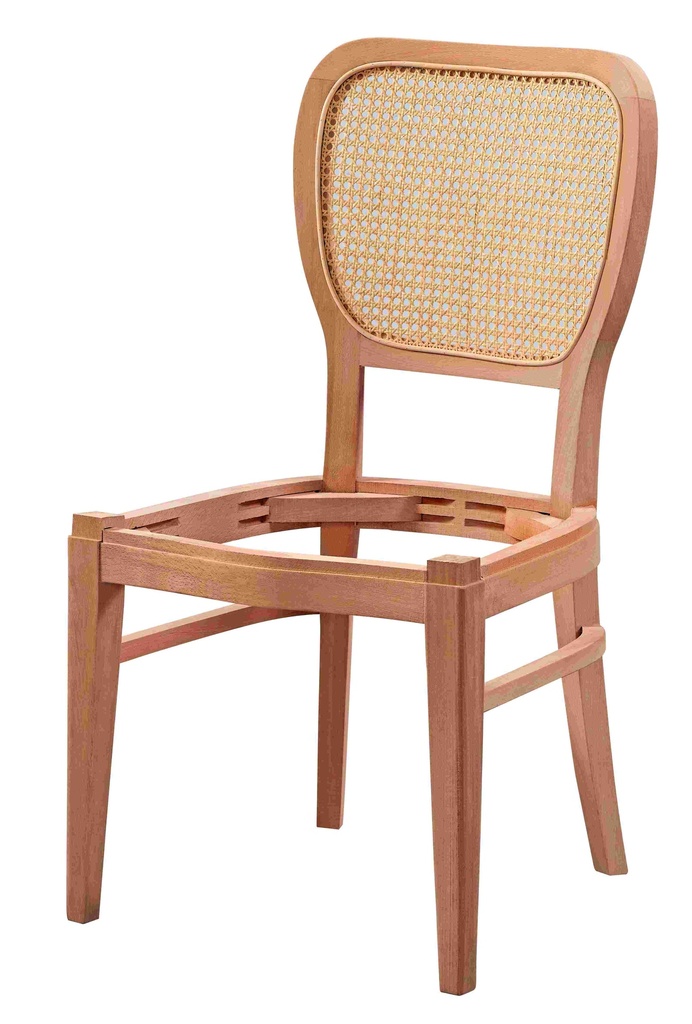 Skeleton wooden chair with rattan