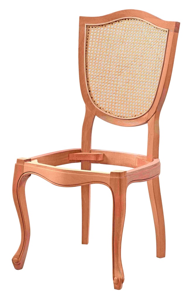 Skeleton wooden chair with rattan